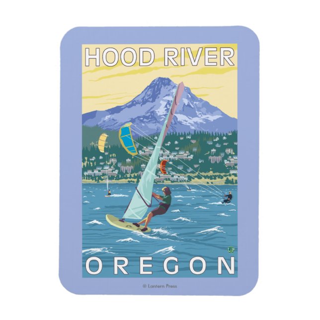 Hood River, ORWind Surfers & Kite Boarders Magnet (Vertikal)