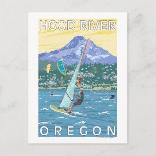 Hood River, ORWind Surfers & Kite Boarders Postkarte