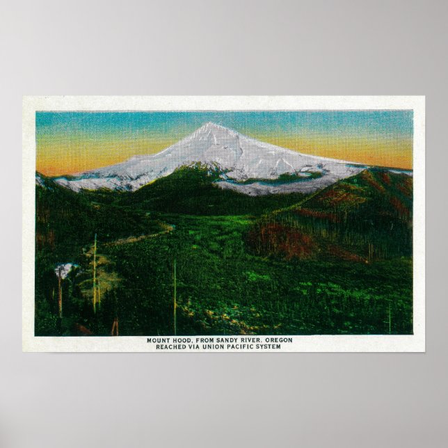 Hood vom Sandy River, ORMt. Hood, OR Poster (Vorne)