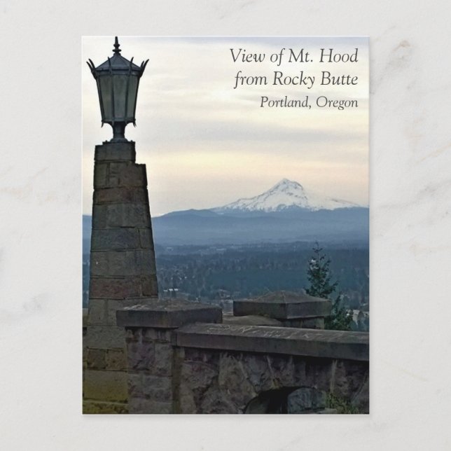 Hood von Rocky Butte, Portland, Oregon Postkarte (Vorderseite)