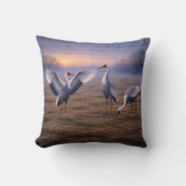 Hooded Cranes in Winter - Kissen