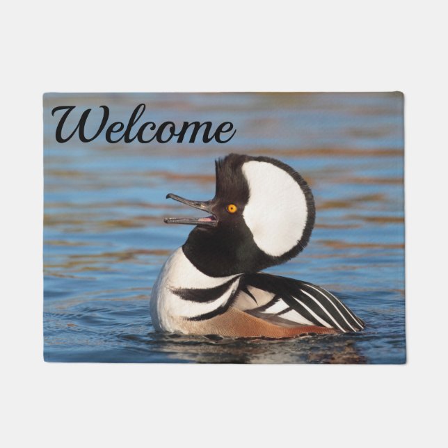 Hooded Merganser Calling Fußmatte (Vorderseite)