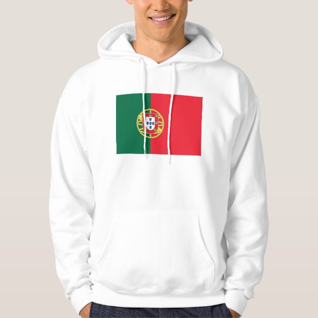 Hooded Sweatshirt mit der Flagge Portugals (Vorderseite)