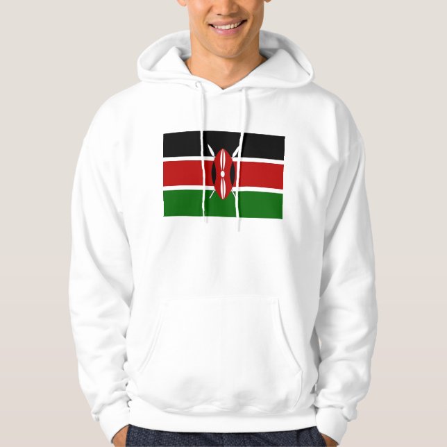 Hooded Sweatshirt mit Fahne in Kenia (Vorderseite)