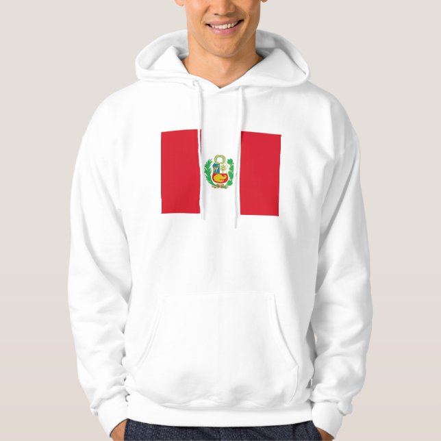 Hooded Sweatshirt mit Flag von Peru (Vorderseite)