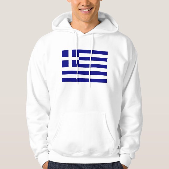 Hooded Sweatshirt mit Flagge Griechenlands (Vorderseite)
