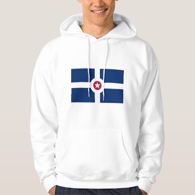 Hooded Sweatshirt mit Flagge von Indianapolis, USA (Vorderseite)