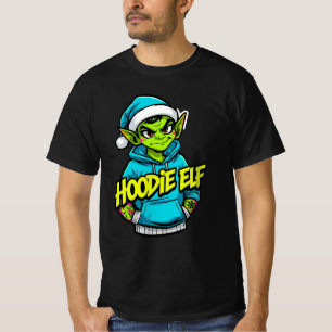 Hoodie Elf – Graffiti Christmas Elf Design T-Shirt