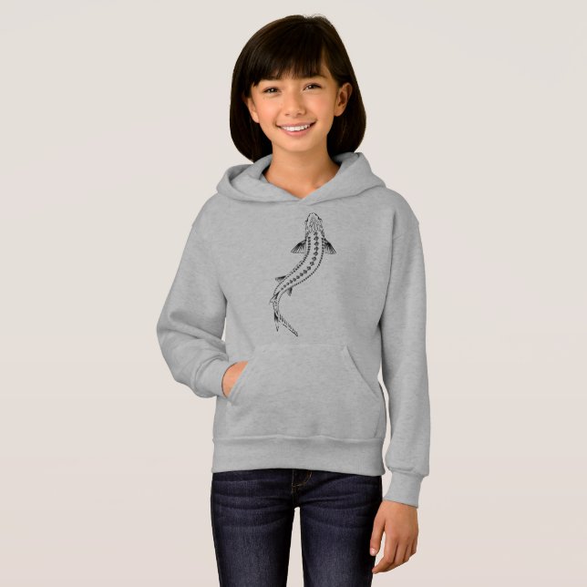 HOODIE -HOODY -STURGEON FISH -SWIMMING STURGEON (Vorne ganz)