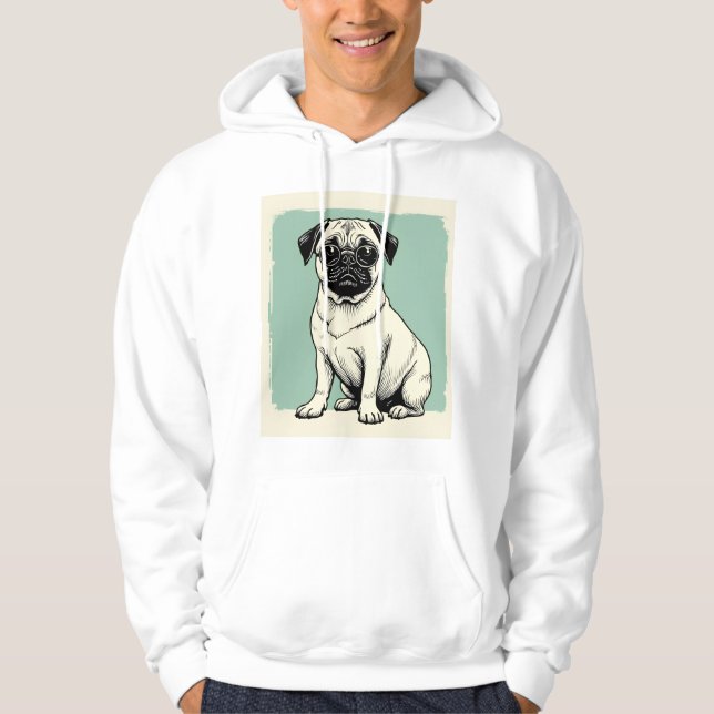Hoodie mit Mops (Vorderseite)