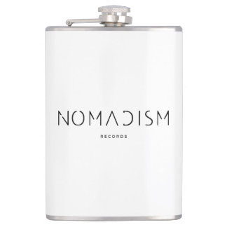 Hoodie Nomadism Records Schwarzes Logo Flachmann