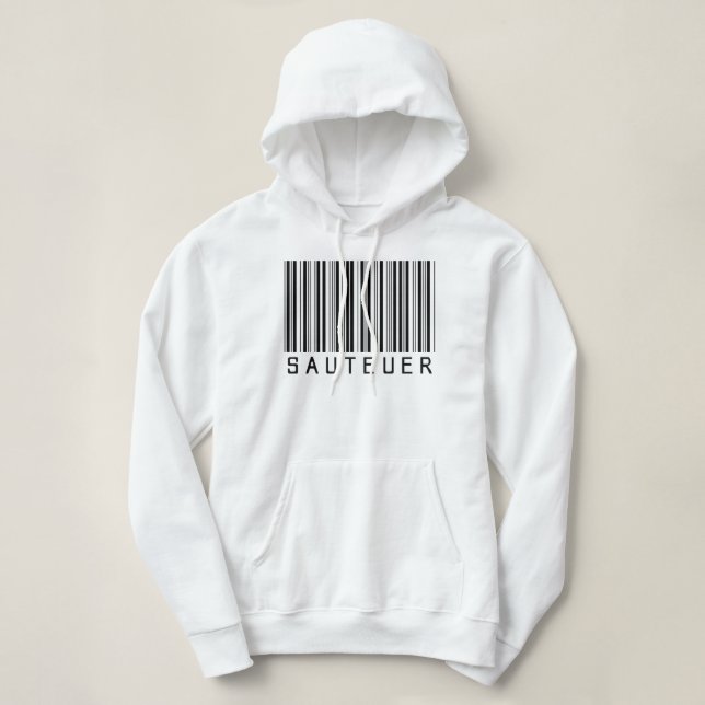 Hoodie "SAUTEUER" Barcode schwarz  (Design vorne)