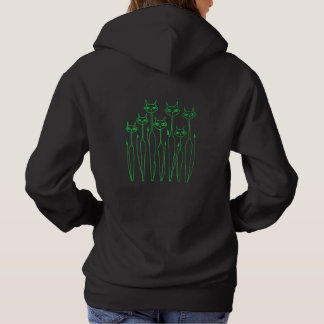 Hoodie (Schwarz-Hand-gezeichnet Katzen)