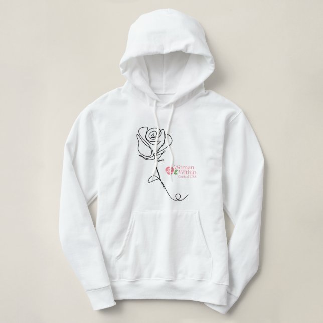 Hoodie Single Line Rose "Wie würde dein Leben.." (Design vorne)