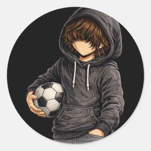 Hoodie-Stil Rock On Fußball Fußll Runder Aufkleber