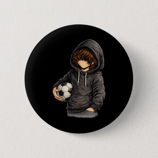 Hoodie Style Rock On Fußball Fußll  Button (Vorderseite)