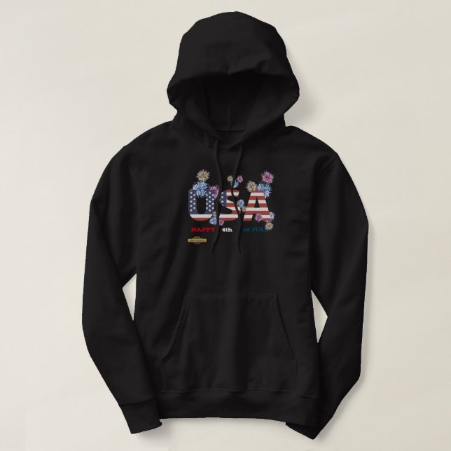 Hoodie Sweatshirt "HAPPY 4th JULY" (Design vorne)