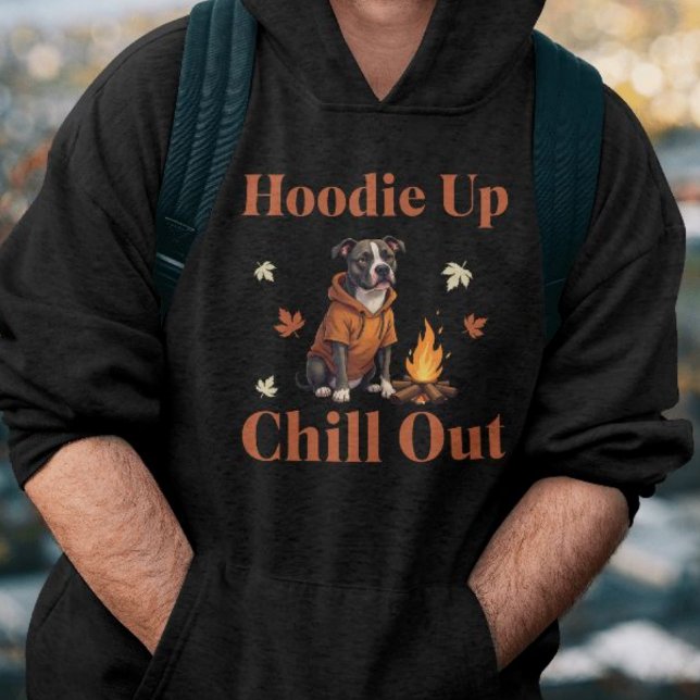 Hoodie Up, Chill Out Funny Herbst Pit Bull (Von Creator hochgeladen)