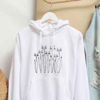 Hoodie (von der Hand gezeichnet Katzen)