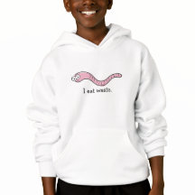 Hoodie von niedlichen Wurmkindern - Ich esse Versc