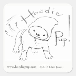 HoodiePup Stickers! Quadratischer Aufkleber