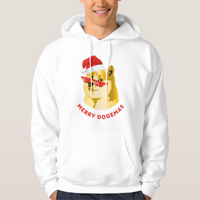 Hoodies with Dogecoin Merry Cryptmas (Vorderseite)