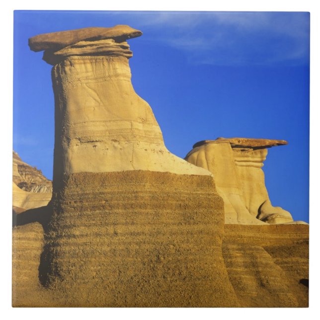 Hoodoos bei Drumheller Alberta, Kanada 2 Fliese (Vorderseite)