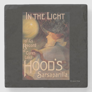 Hood's Sarsaparilla-Werbeplakat Steinuntersetzer