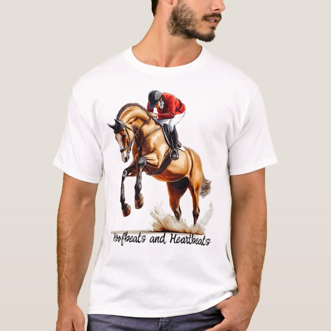 Hoofbeats und Herzschläge. Beruflich Jockey Raci T-Shirt (Vorderseite)