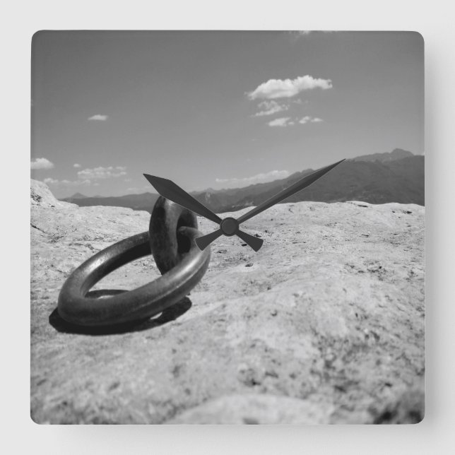Hook am Himmel Quadratische Wanduhr (Vorderseite)