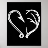 Hook Antler Heart Liebe Fischfang Jagd Hirsche H
