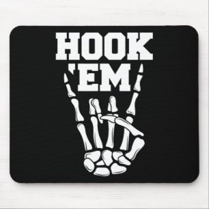 Hook em Skeleton Horns Halloween 2 Mousepad