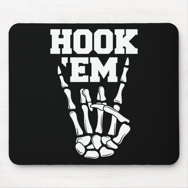 Hook em Skeleton Horns Halloween 2 Mousepad (Vorne)