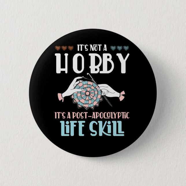 Hook Hobby Crafting Yarn Lover Button (Vorderseite)