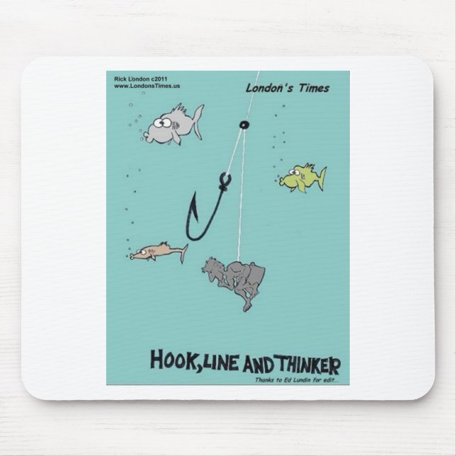 Hook Line & Thinker Funny Gaben T-Shirts & Karten Mousepad (Vorne)