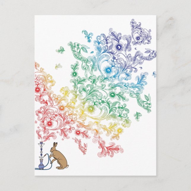 HOOKAH HARE POSTKARTE (Vorderseite)