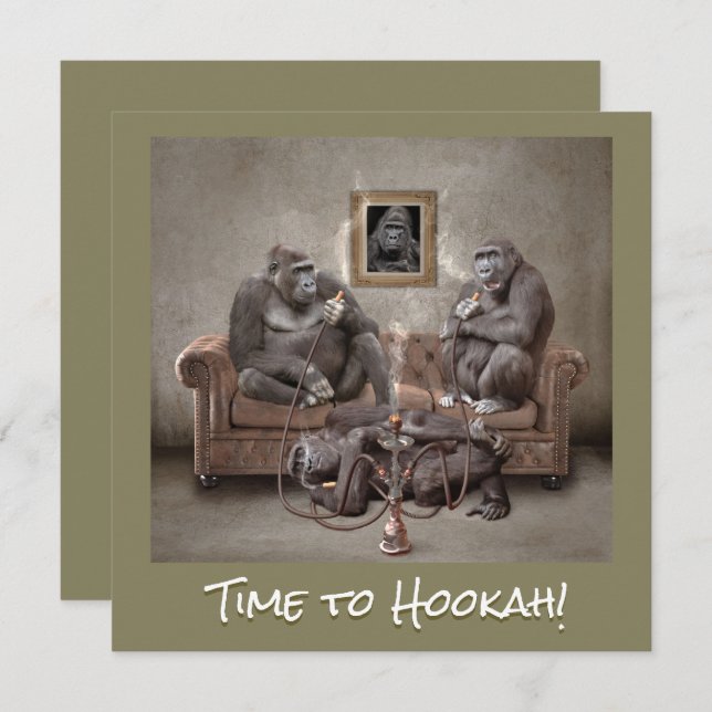 Hookah Time Schöne Primate Save The Date (Vorne/Hinten)