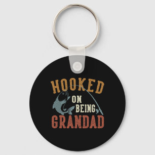 Hooked on be Großvater Vatertag Fischen Großer Schlüsselanhänger