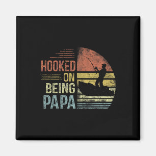 Hooked on be Papa Fishing Gifts Papa Vaterland D Magnet