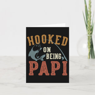 Hooked on be Papi Vatertag Fischen Papi Karte