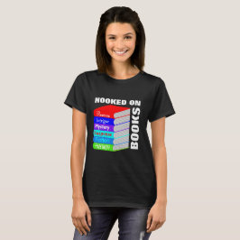 Hooked on Books Book Lovers Novelty Graphic T-Shirt