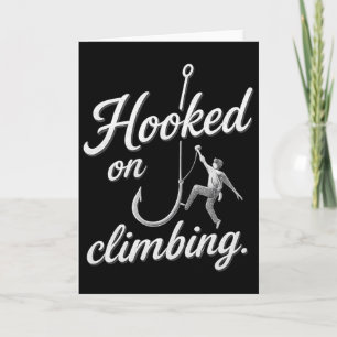 Hooked On Climbing Bold Cursive Silber Karte