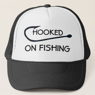 Hooked on Fishing Funny Typografy Truckerkappe