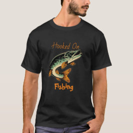 Hooked on Fishing T - Shirt für Männer