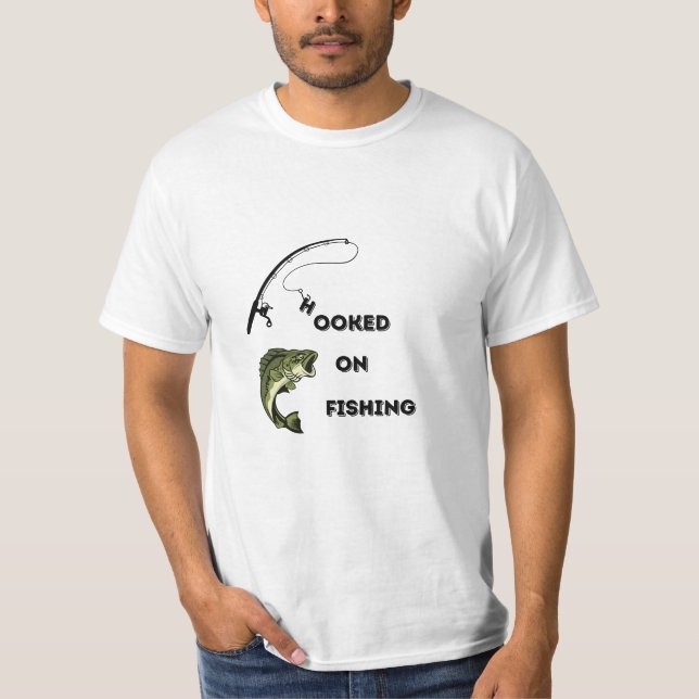 Hooked on Fishing Tee Shirt (Vorderseite)