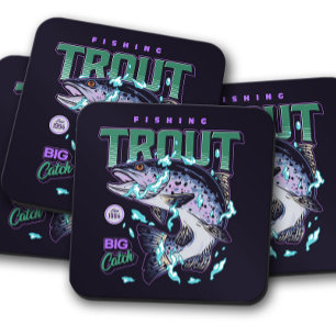 Hooked on Foreut Untersetzer Forellen Korkküste