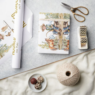 Hooked on Fun Little Fisherman Derby Baby Shower Geschenkpapier