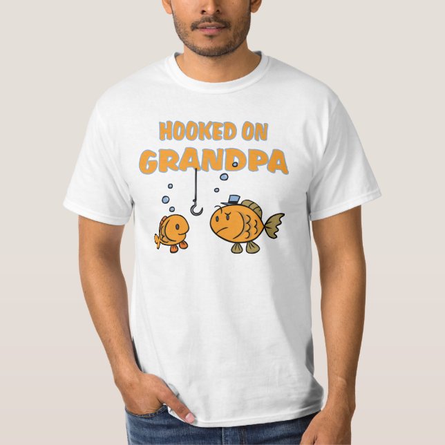 Hooked on Grandpa (Fisch) T-Shirt (Vorderseite)