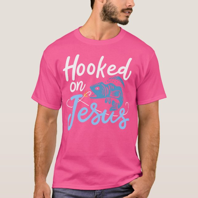 Hooked On Jesus Bass Fishing T-Shirt (Vorderseite)