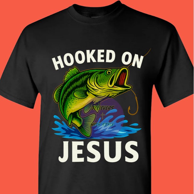 Hooked on Jesus - Christlich T-Shirt (Von Creator hochgeladen)